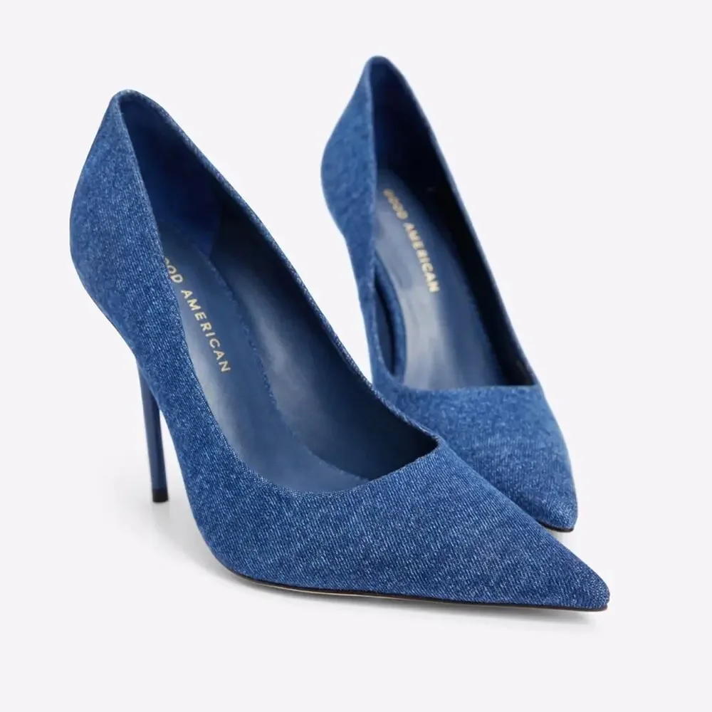Good American Blue Stiletto Heels - Picture 5 of 13